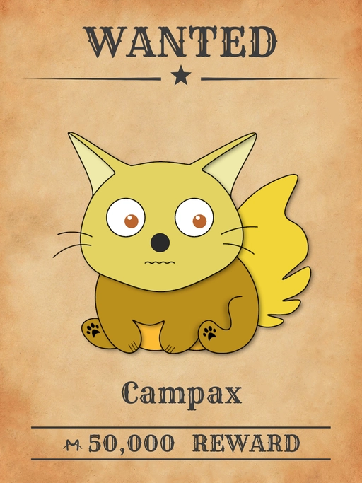 Campax NFT,  yellow multicolored cat from 'Wanted Cats' collection, digging tunnels and disrupting Meowpolis foundations