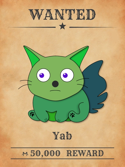 Yab NFT, a green multicolored cat from 'Wanted Cats' collection, disturbing peace by singing in Meowpolis
